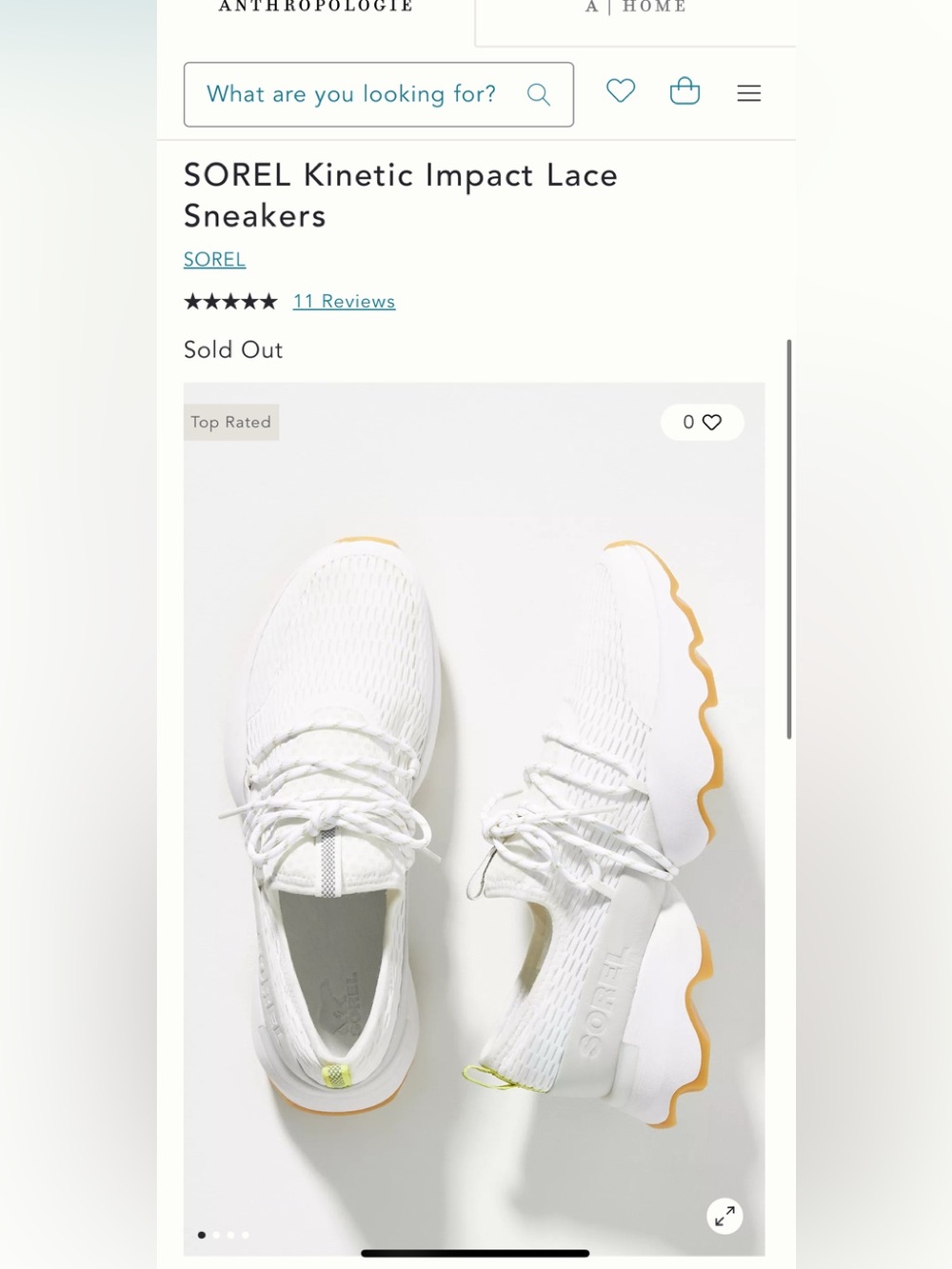 New Sorel White Kinetic Impact Sneakers Yellow 
 7.5 $228 Anthropologie shoes - Picture 2 of 15